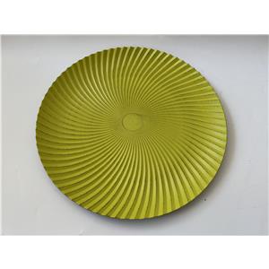 Plato de presentación de plástico amarillo con negro diseño espiral de 33x33x2cm