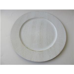 Plato de presentación de plástico blanco matizado diseño grabado de 33x33x2cm