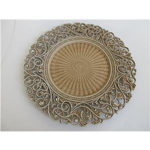 Plato de presentación de plástico beige diseño guias de 34x34x2cm