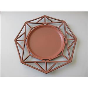 Plato de presentación de plástico nude diseño geométrico de 33x33x2cm