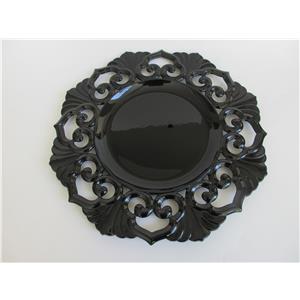 Plato de presentación de plástico diseño negro diseño grecas y hojas de 33x33x2cm