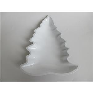 Plato de plástico blanco diseño pino navideño de 29x22x3.5cm