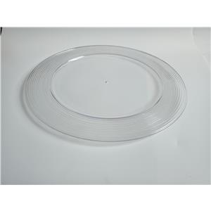 Plato de presentación de acrilico transparente con circunferencias de 33x33x2cm