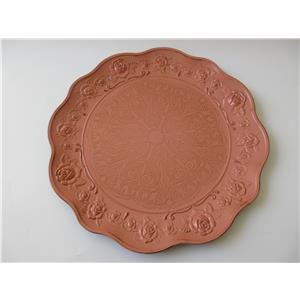 Plato de presentación de plástico nude diseño flores ondulado de 32.5×32.5x2cm