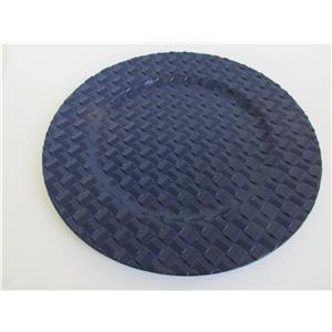 Plato de presentación de plástico azul marino diseño tejido de 33x33x2cm
