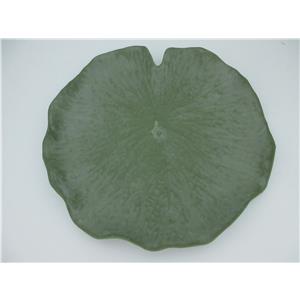 Plato de plástico verde diseño hoja de 31x31x3.5cm