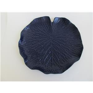 Plato de plástico azul diseño hoja de 31x31x3.5cm