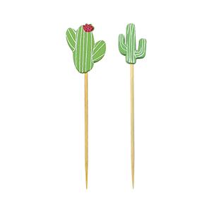 Bolsa con 100 palillos con diseño cact de 9cm