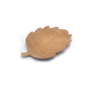 Plato de bambú diseño hoja de 19.5×11.5cm