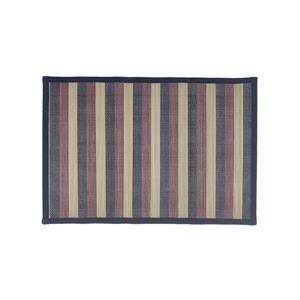 Mantel individual de bamboo diseño tiras de tres tonos con la orilla negra de 30x45cm