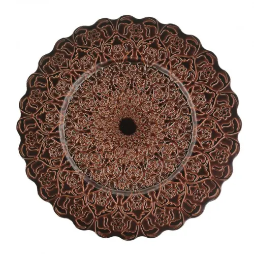 Plato de presentación diseño ottomano de color negro con rojo de 33cm