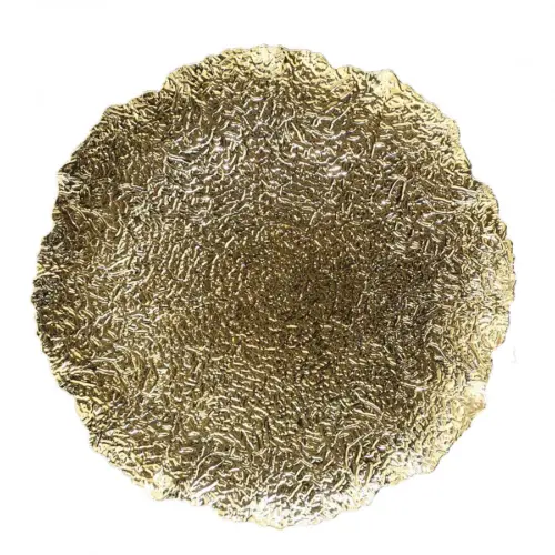 Plato de presentación diseño craquelado dorado de 33cm