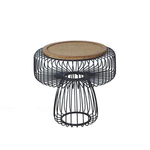 Mesa de metal con madera de 66x66x62cm