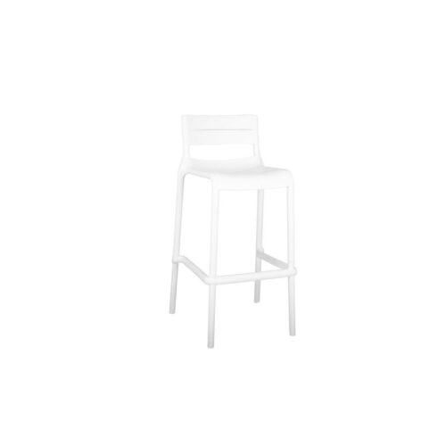 Banco de bar de plástico blanco de 51×49.2x100cm