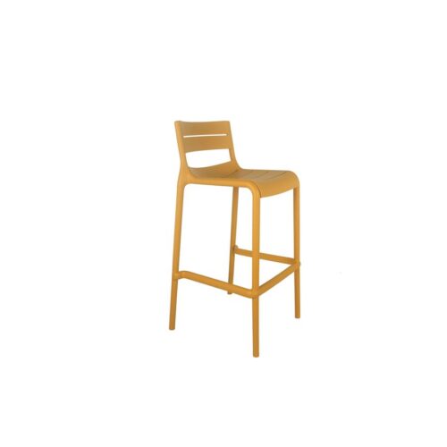 Banco de bar de plástico amarillo de 51×49.2x100cm