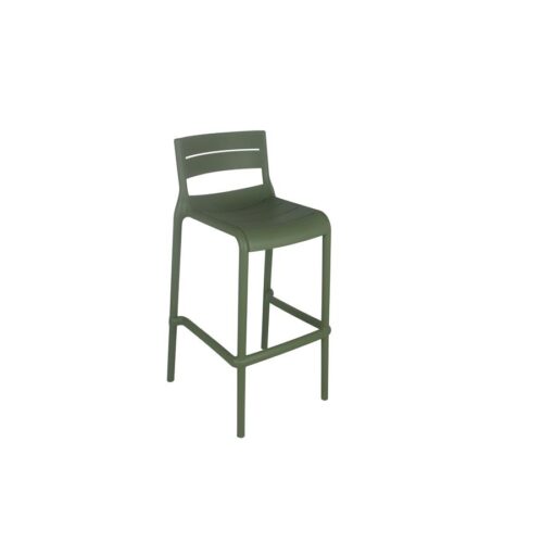 Banco de bar de plástico verde de 51×49.2x100cm