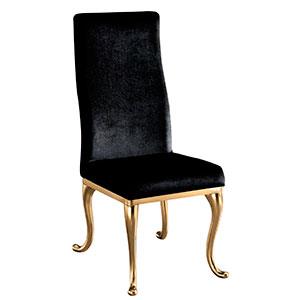 Silla de terciopelo negra