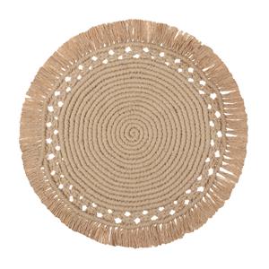 Mantel individual de macramé beige de 38cm