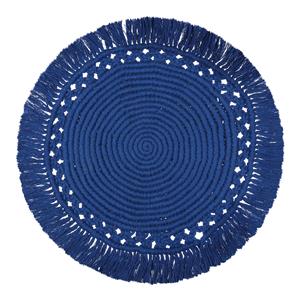 Mantel individual de macramé azul de 38cm