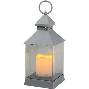 Linterna gris con vela