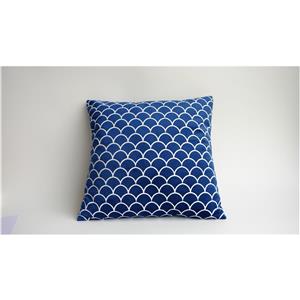 Cojin azul estampado