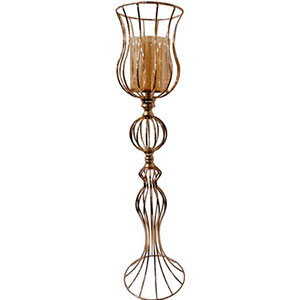 Candelabro de metal dorado