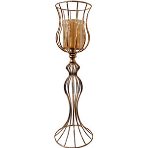 Candelabro de metal dorado
