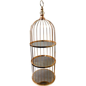 Candelabro de metal dorado