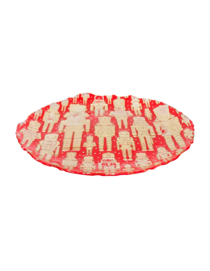 Plato de vidrio diseño cascanueces dorados de 32cm - Image 2