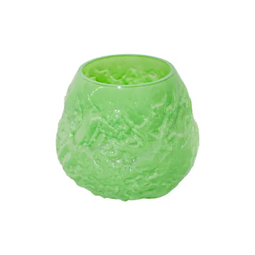 Florero de vidrio verde de 26.5×26.5x24cm