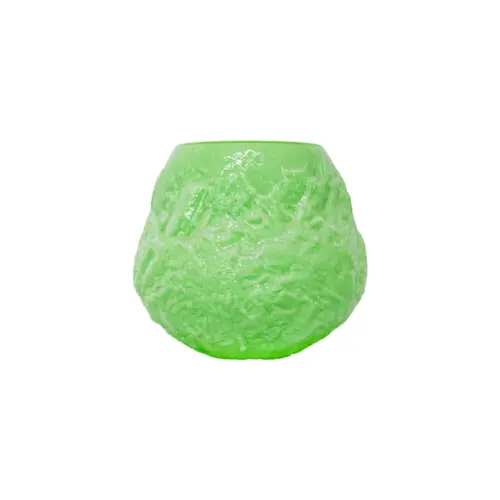 Florero de vidrio verde de 22x22x20cm