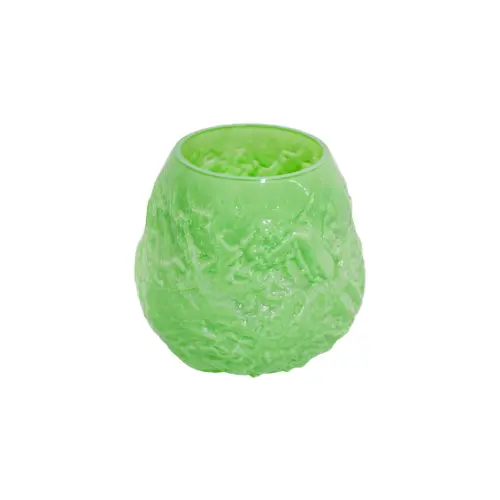 Florero de vidrio verde de 22x22x20cm