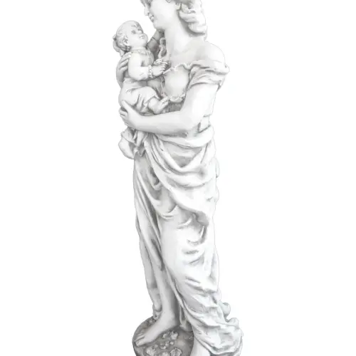 Escultura de mujer cargando