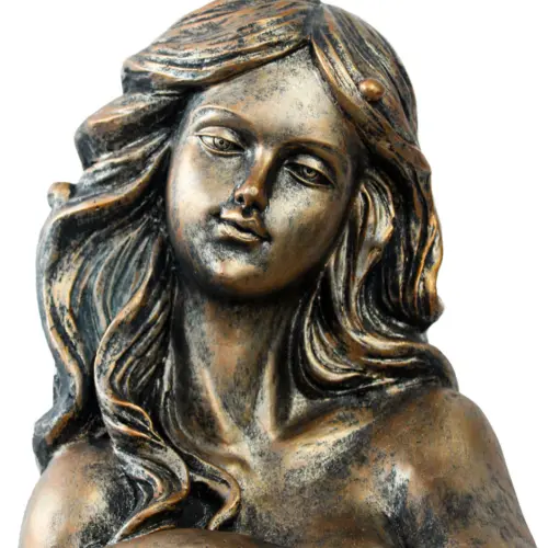 Escultura de sirena sentada de poliresina de 60x42x87cm