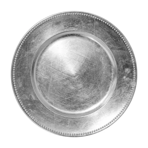 Plato de presentación con perlas plata de 33cm