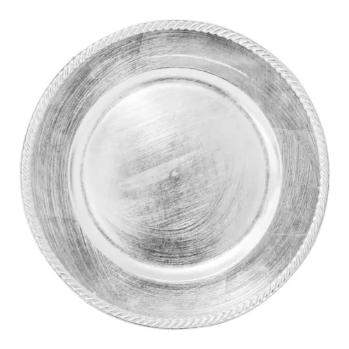 Plato de presentación plateado