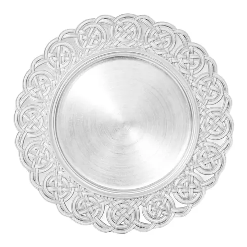 Plato de presentación plateado