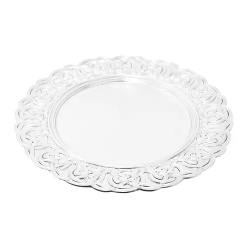 Plato de presentación plateado