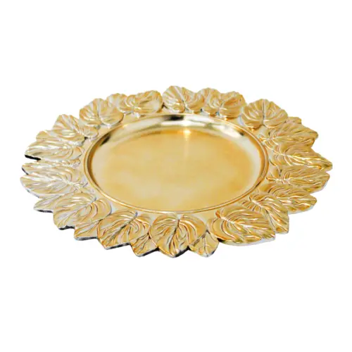 Plato de presentación dorado