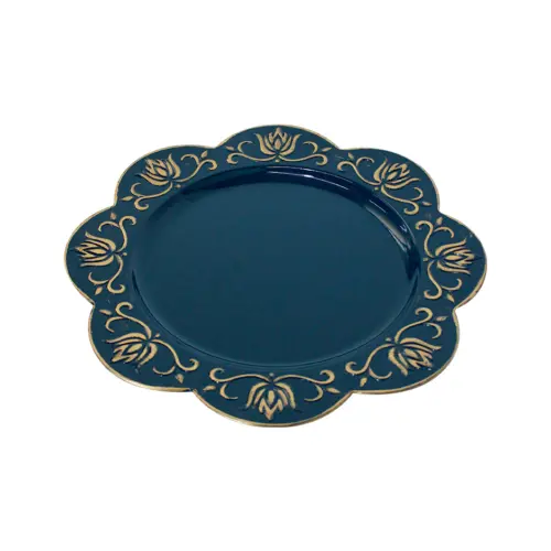Plato de presentación azul