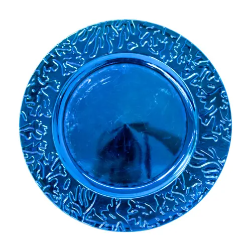 Plato de presentación azul