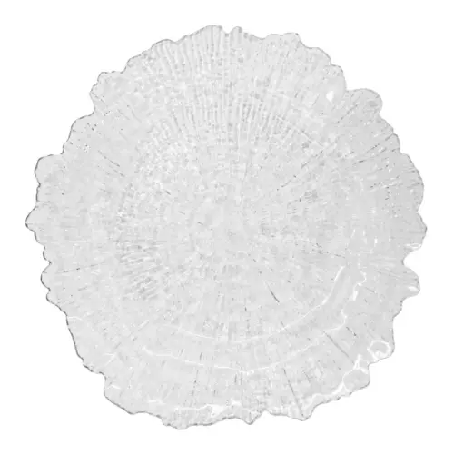 Plato de presentación de acrílico transparente diseño hoja de 33x33x2cm