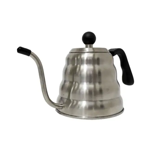 Tetera de metal plateada
