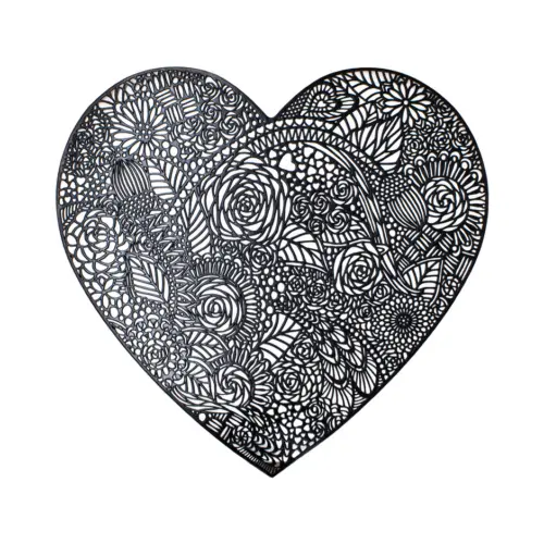 Mantel individual diseño corazón