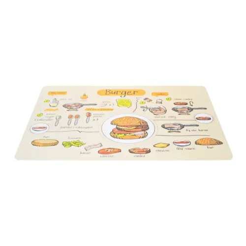 Mantel individual crema diseñó hamburguesa y accesorios de 43.5×28.5cm