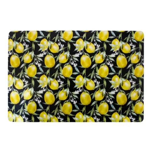 Mantel individual negro diseño limones de 43.5×28.5cm