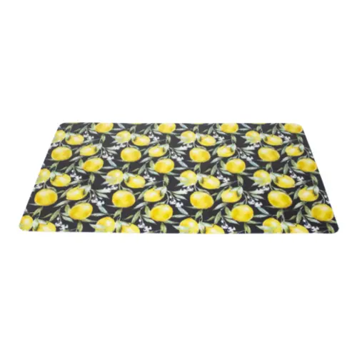 Mantel individual negro diseño limones de 43.5×28.5cm