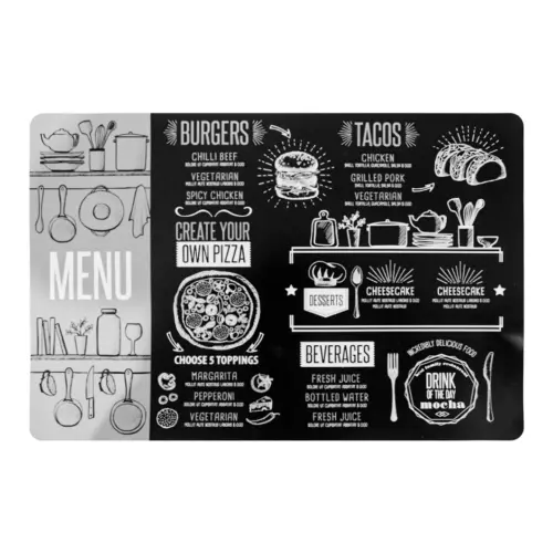 Mantel individual negro diseño accesorios de cocina 43.5×28.5cm