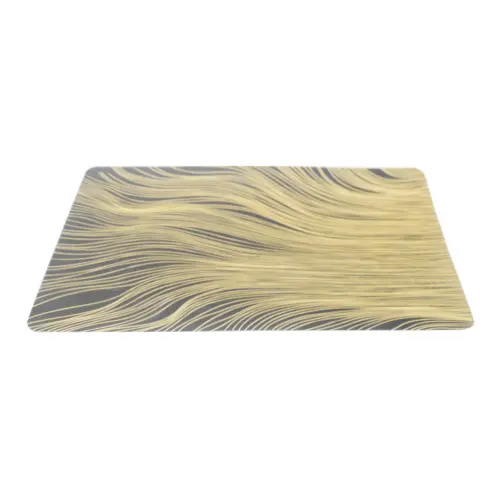 Mantel individual negro diseño líneas doradas de 43.5×28.5cm