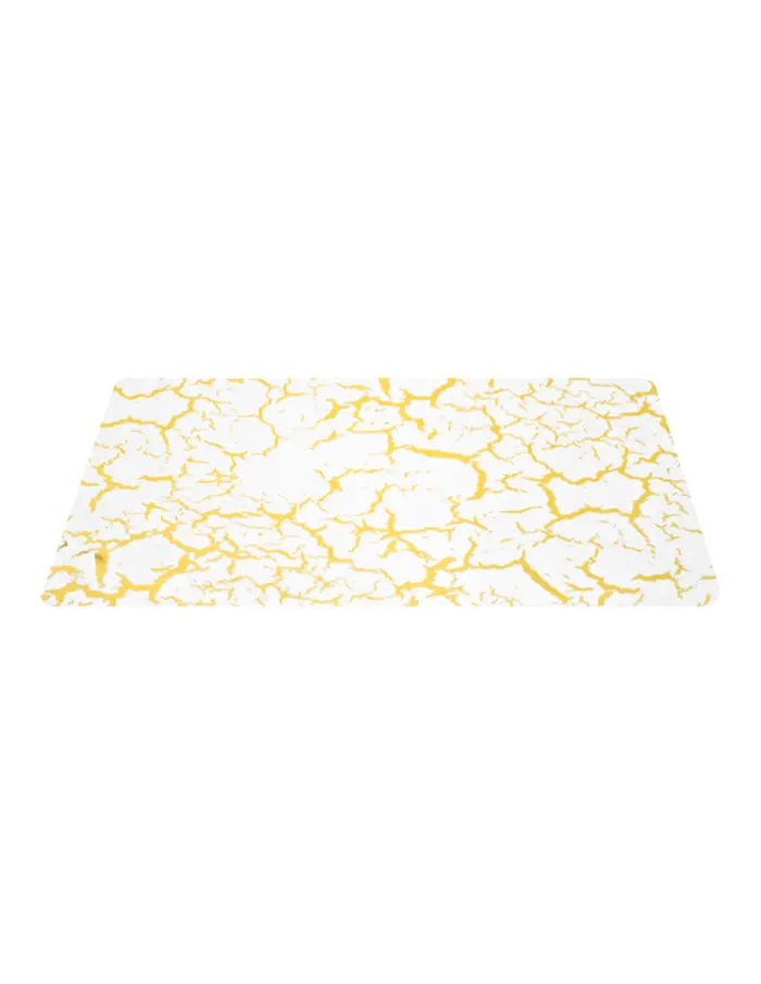 Mantel individual blanco con dorado diseño craquelado de 43.5x28.5cm - Image 2